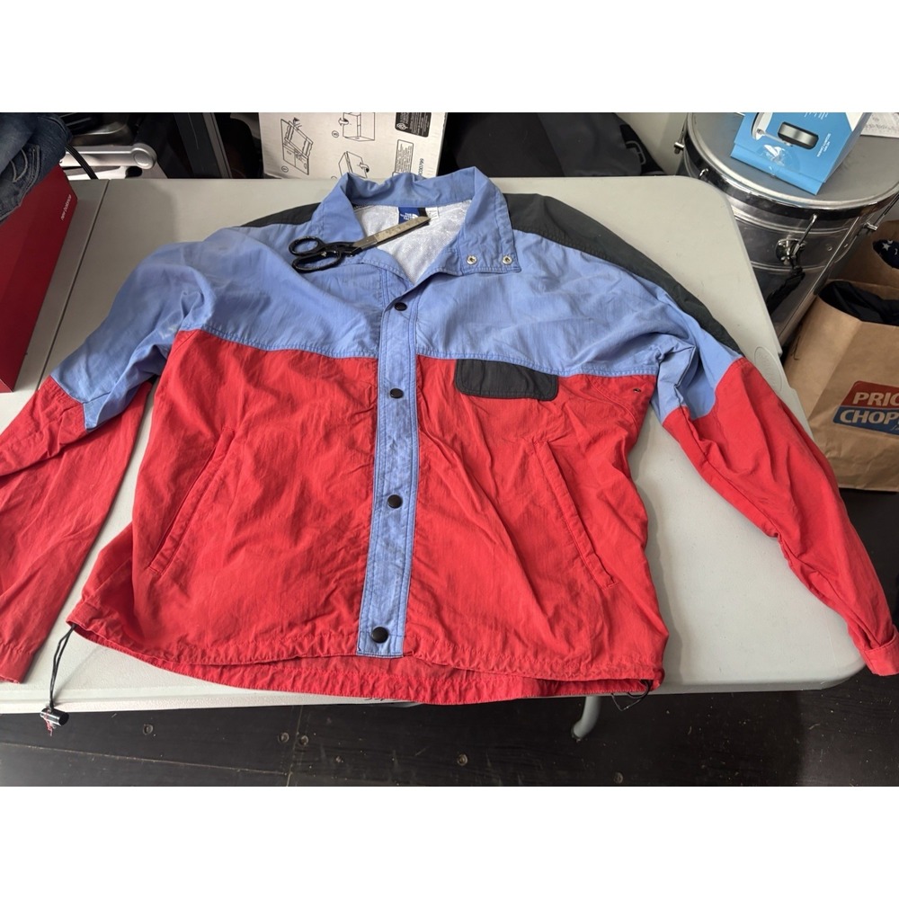 VINTAGE The North Face Jacket Medium Red Blue Windbreaker Made USA 90s - Picture 1 of 7